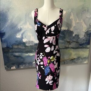 En Focus 8 Built in Bra Stretch Floral Stretchy Dress Easy to Wear